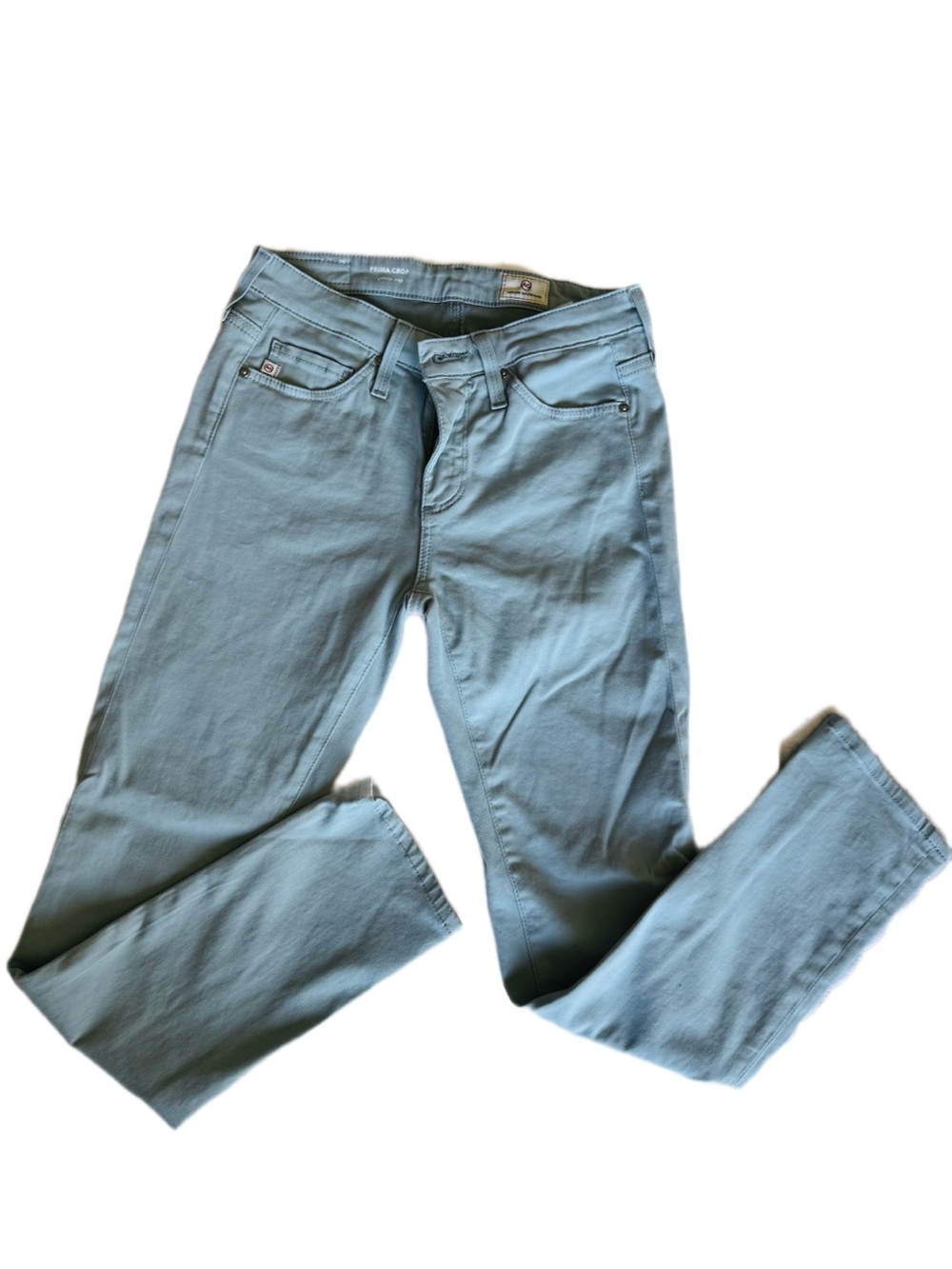 Ag Adriano Goldschmied Straight-Leg Jeans in Light Sage Green